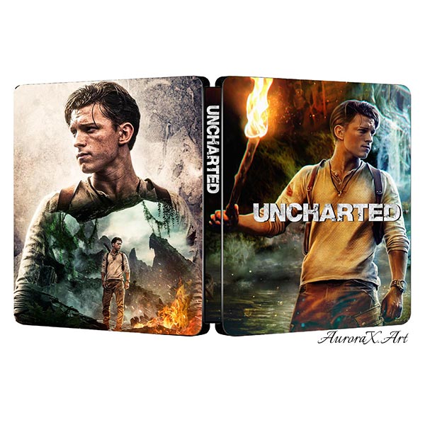 Uncharted 2022 Film Tom Holland the Film Steelbook Artwork | AuroraX.Art